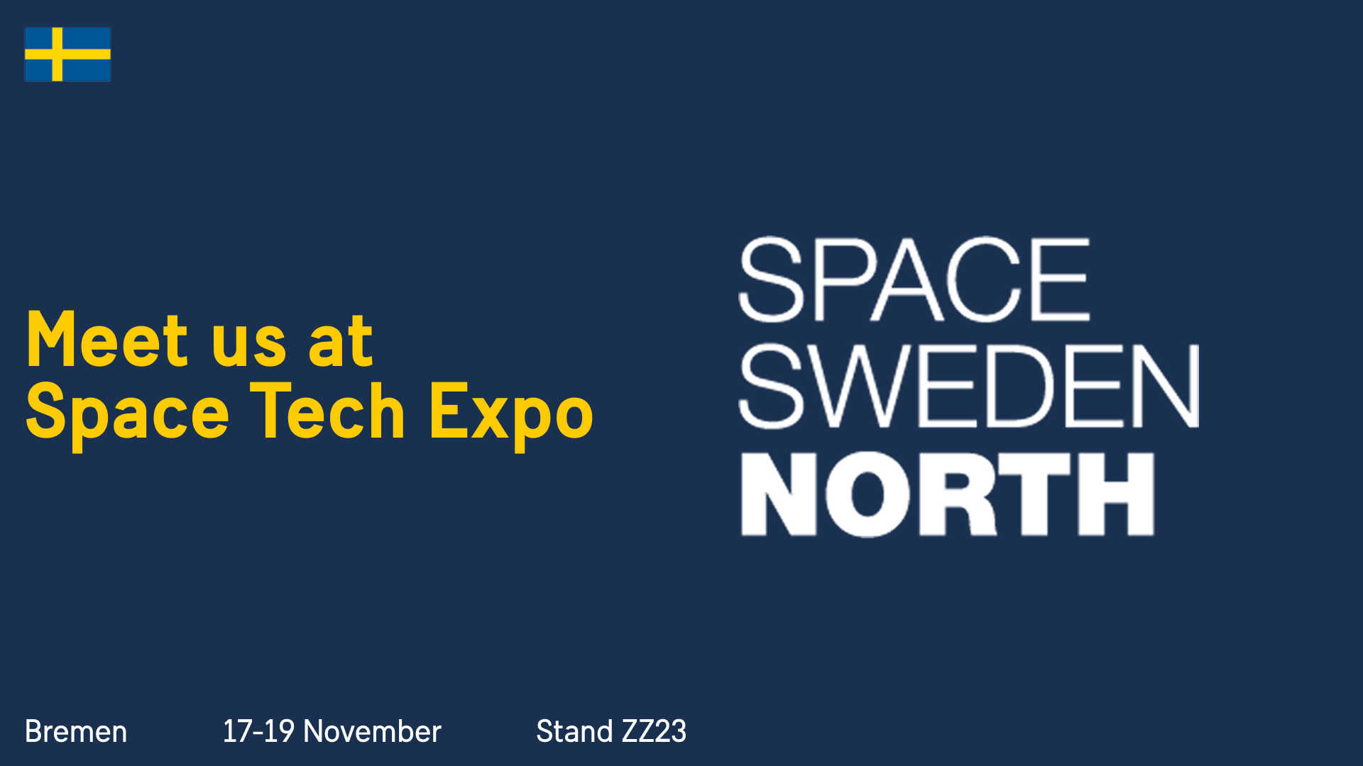 Meet Space Sweden North at Space Tech Expo Europe!